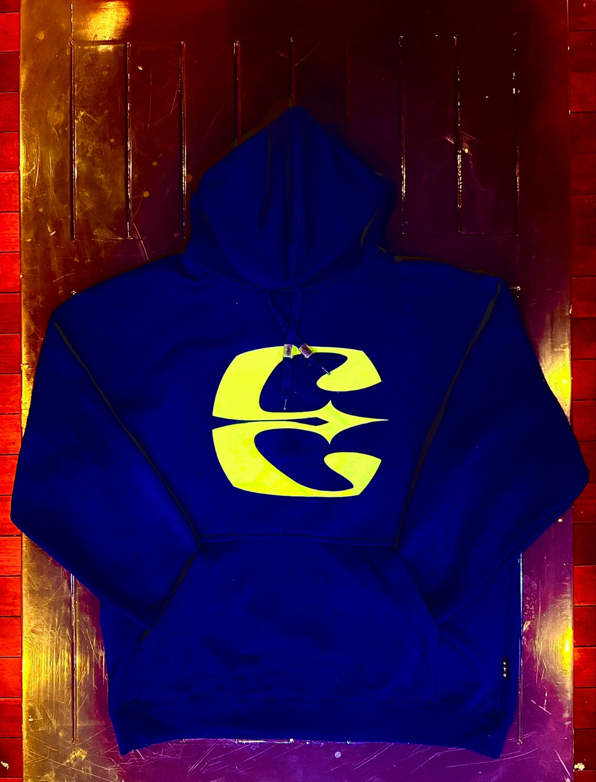 Bourgeoisi-E Ensemble | Royal Blue | Pullover Hoodie with Large Pocket | Polyester/Viscose Blend | Glow-E