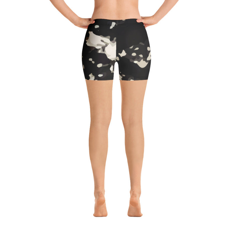 New Spandex Shorts | Tribal Designs | Black and White | by M.Devine Art