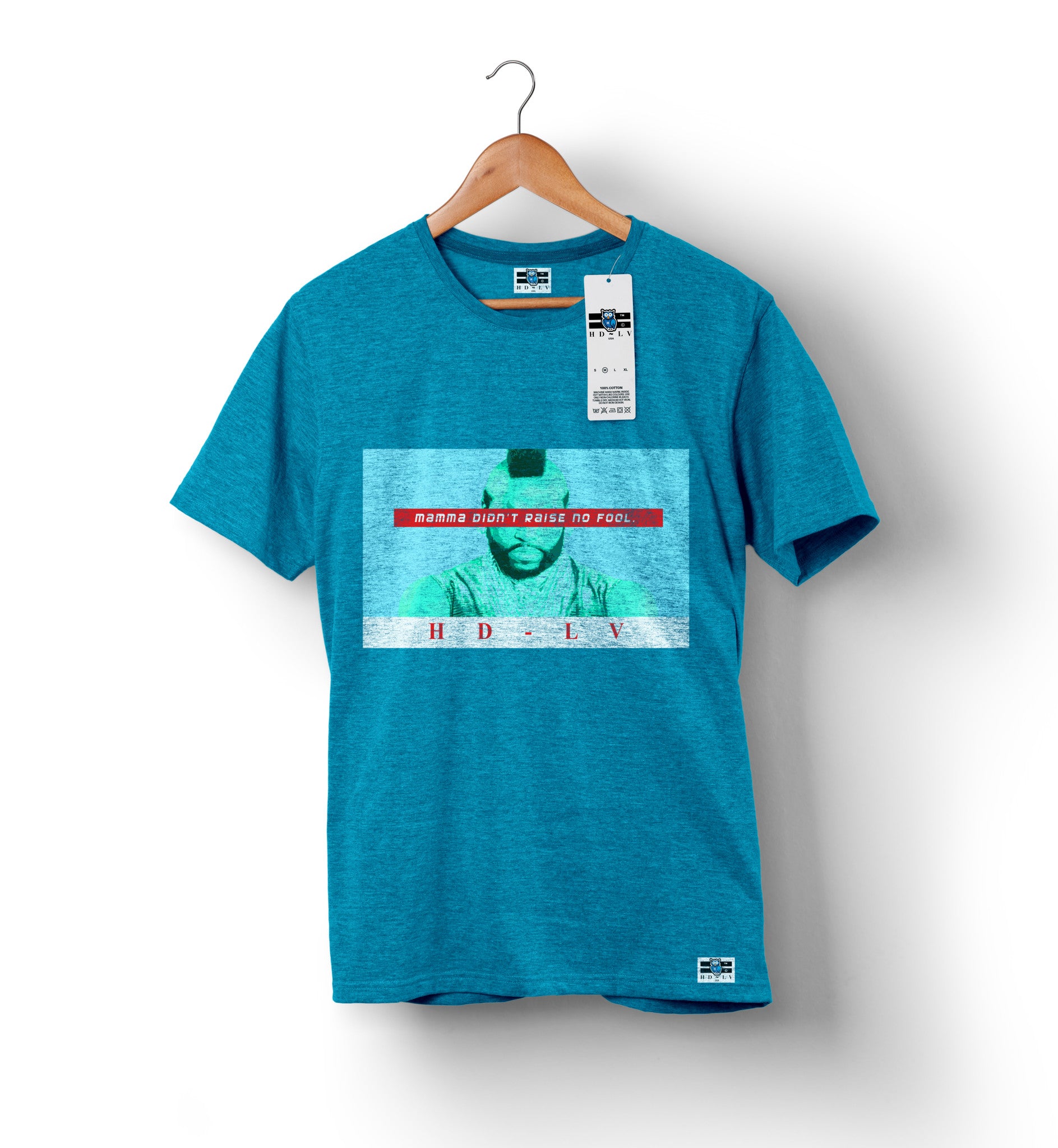 Mamma Didn't Raise No Fool - Heather Blue | Custom Shirts for Men
