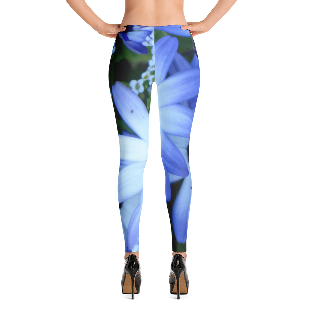 Blue Flower Leggings for Women