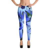Blue Flower Leggings for Women