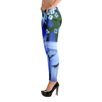 Blue Flower Leggings for Women