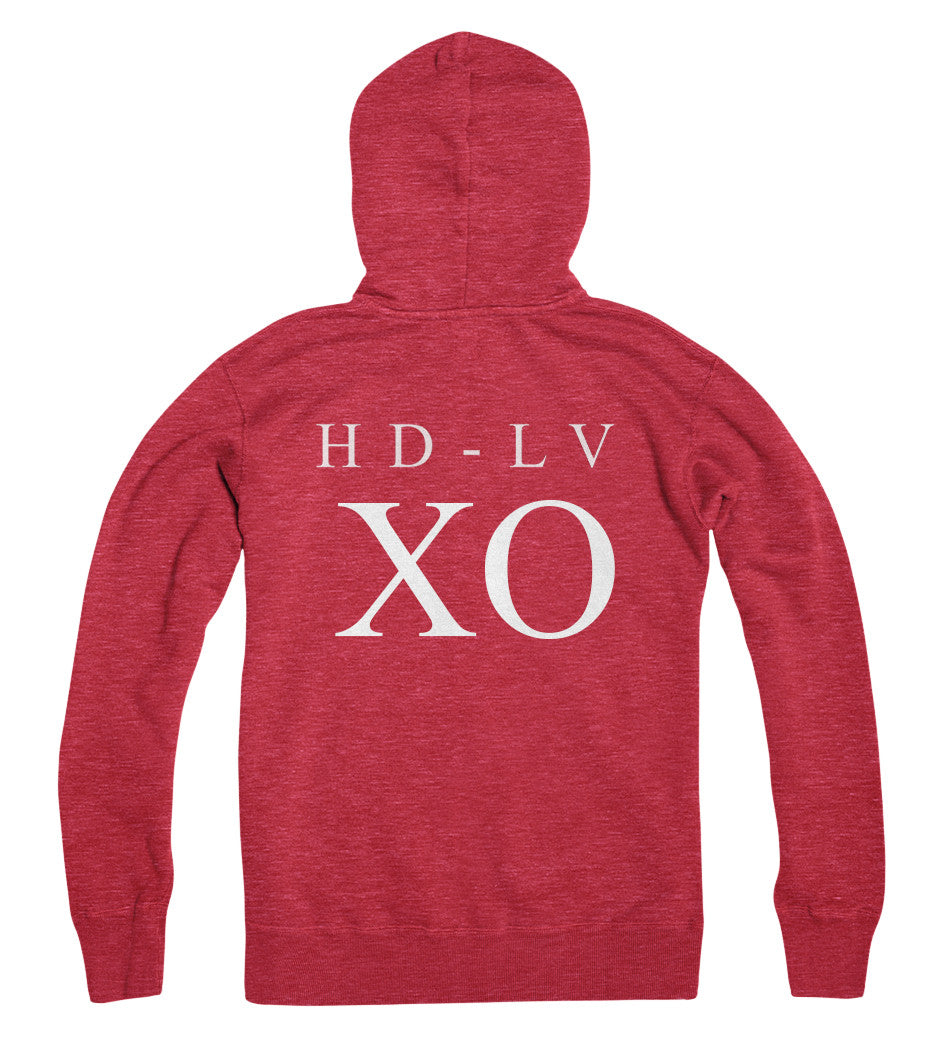 HD-LV XO i Zip Up Hoodie i Ecto Red