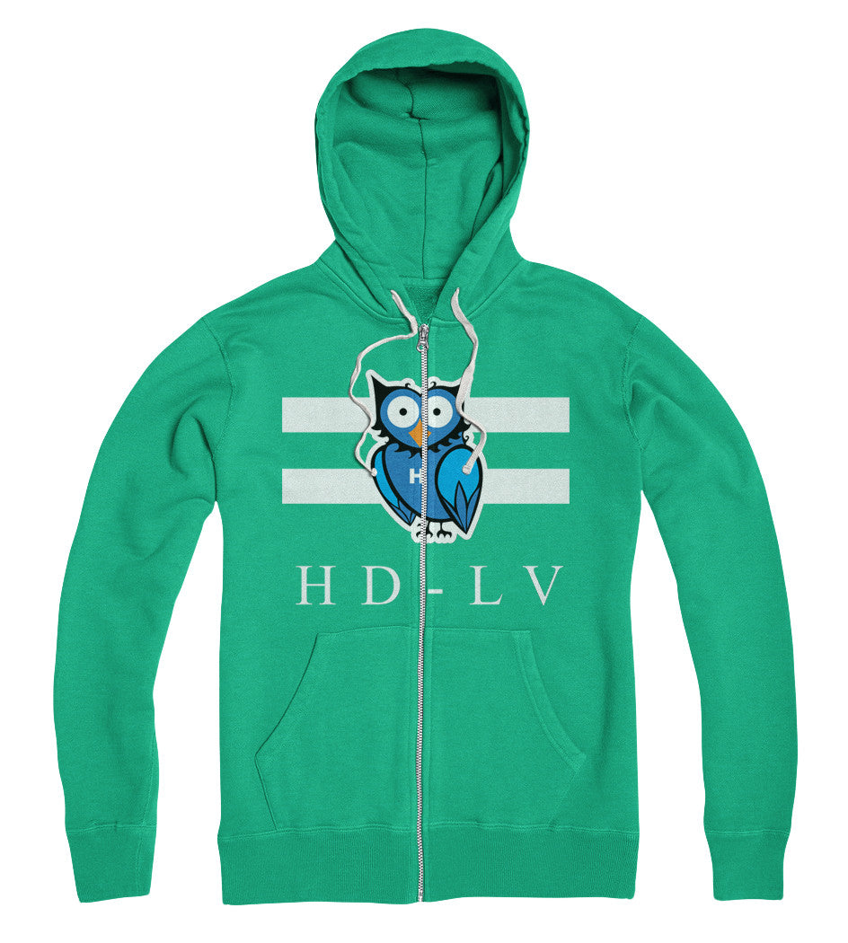 HD-LV  XO i Zip Up Hoodie i Ecto Green