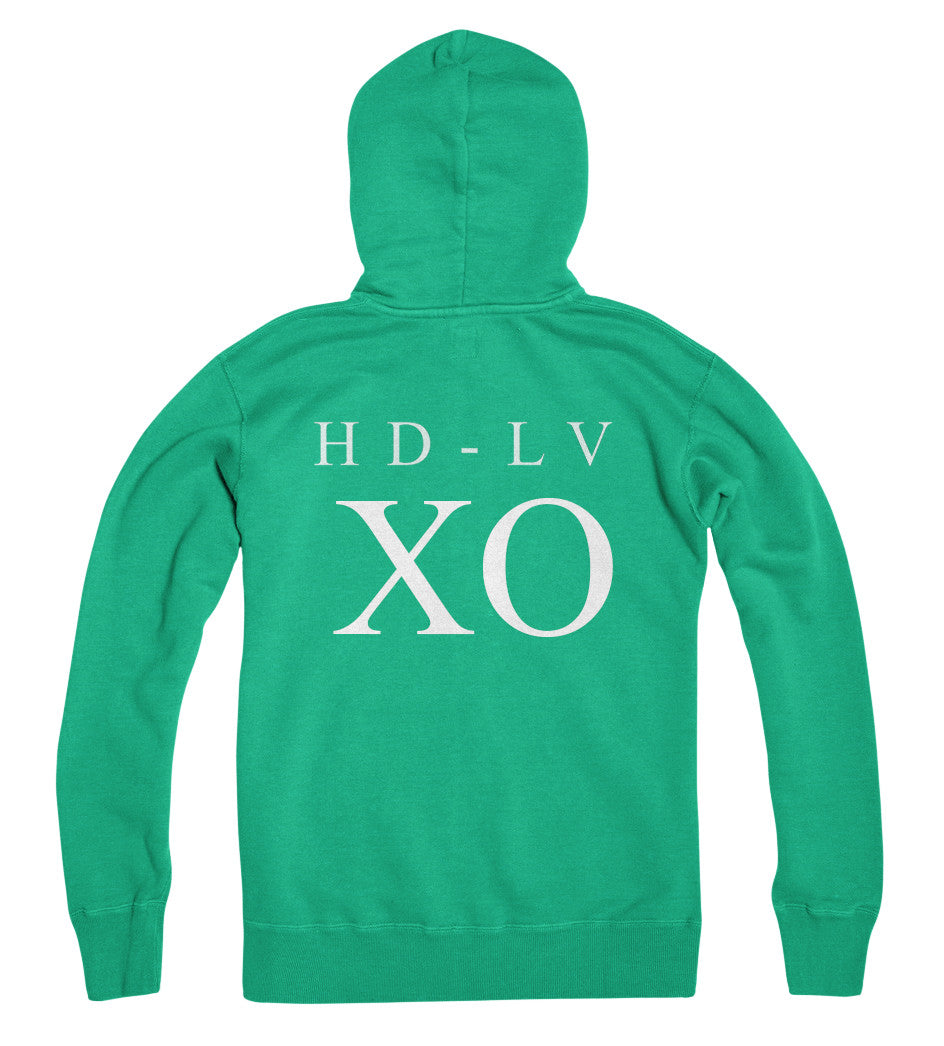HD-LV  XO i Zip Up Hoodie i Ecto Green