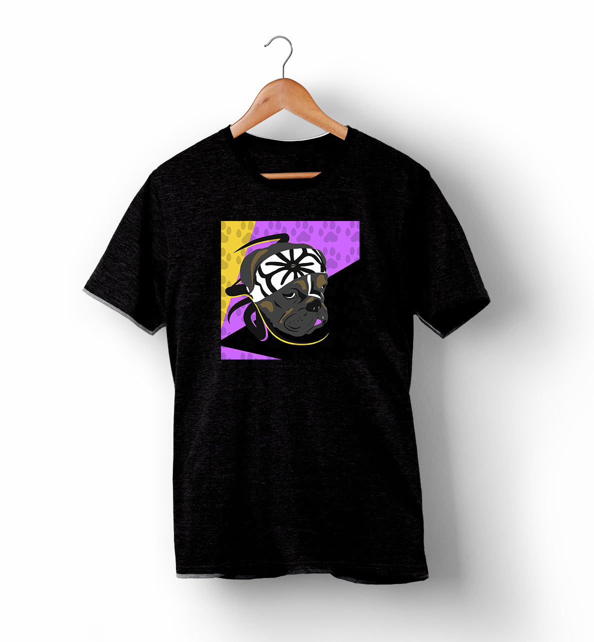 Karate Dog | Purple, Yellow & Black | T-Shirt