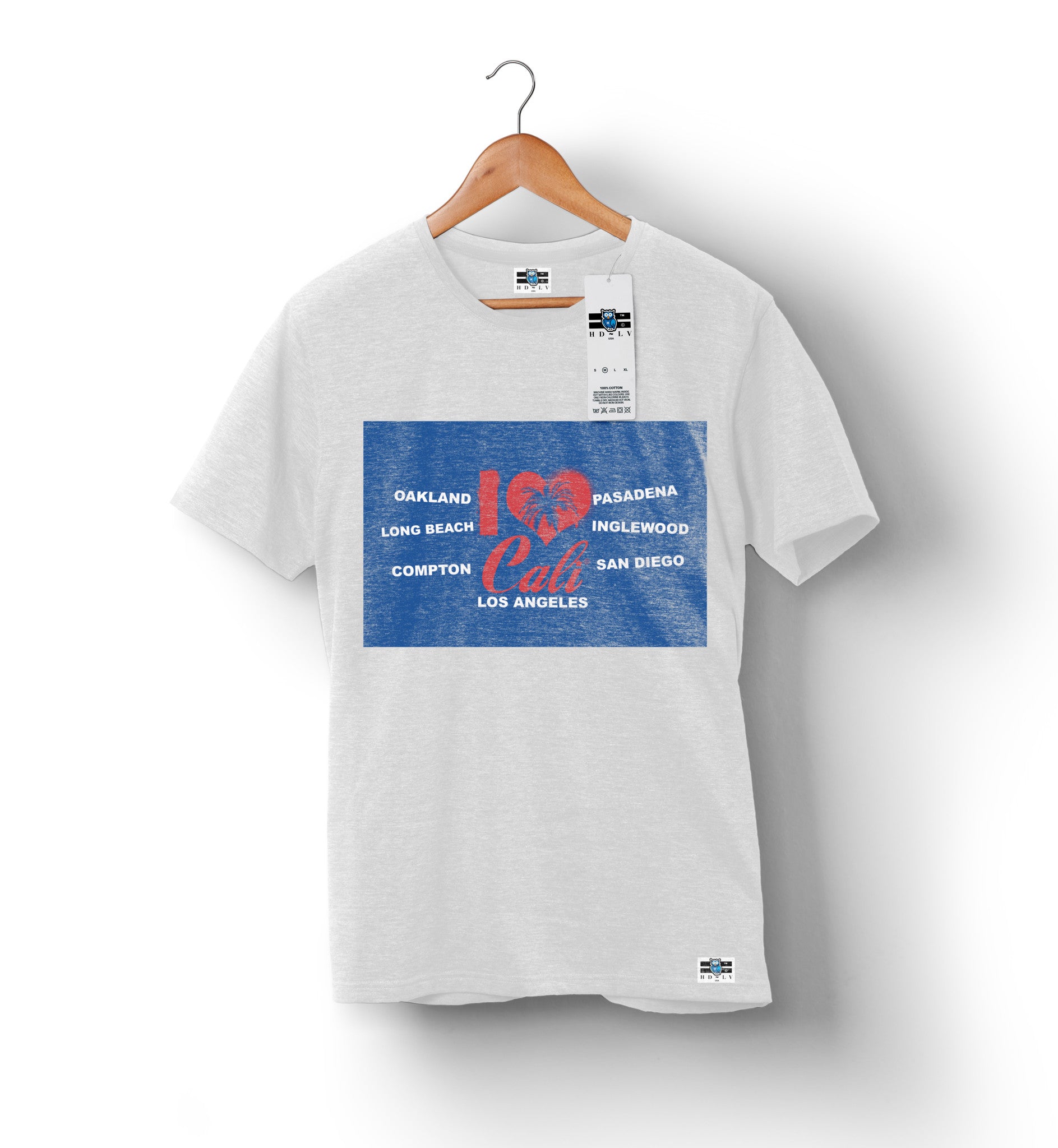 Heart California - White (LA Girls Collaboration) | Custom Shirts for Men