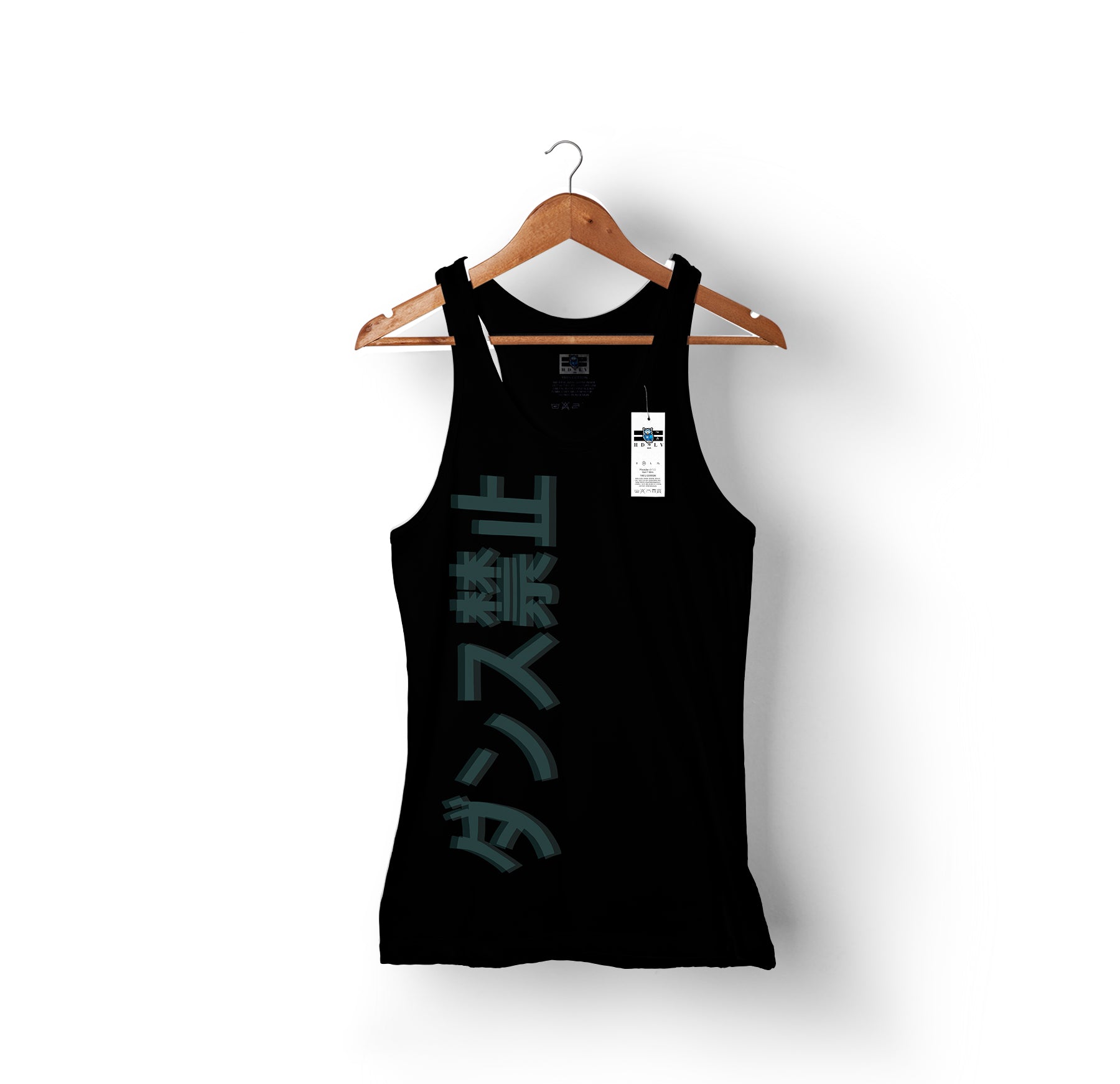 No Dancing | Aqua | Black Tank Top for Women