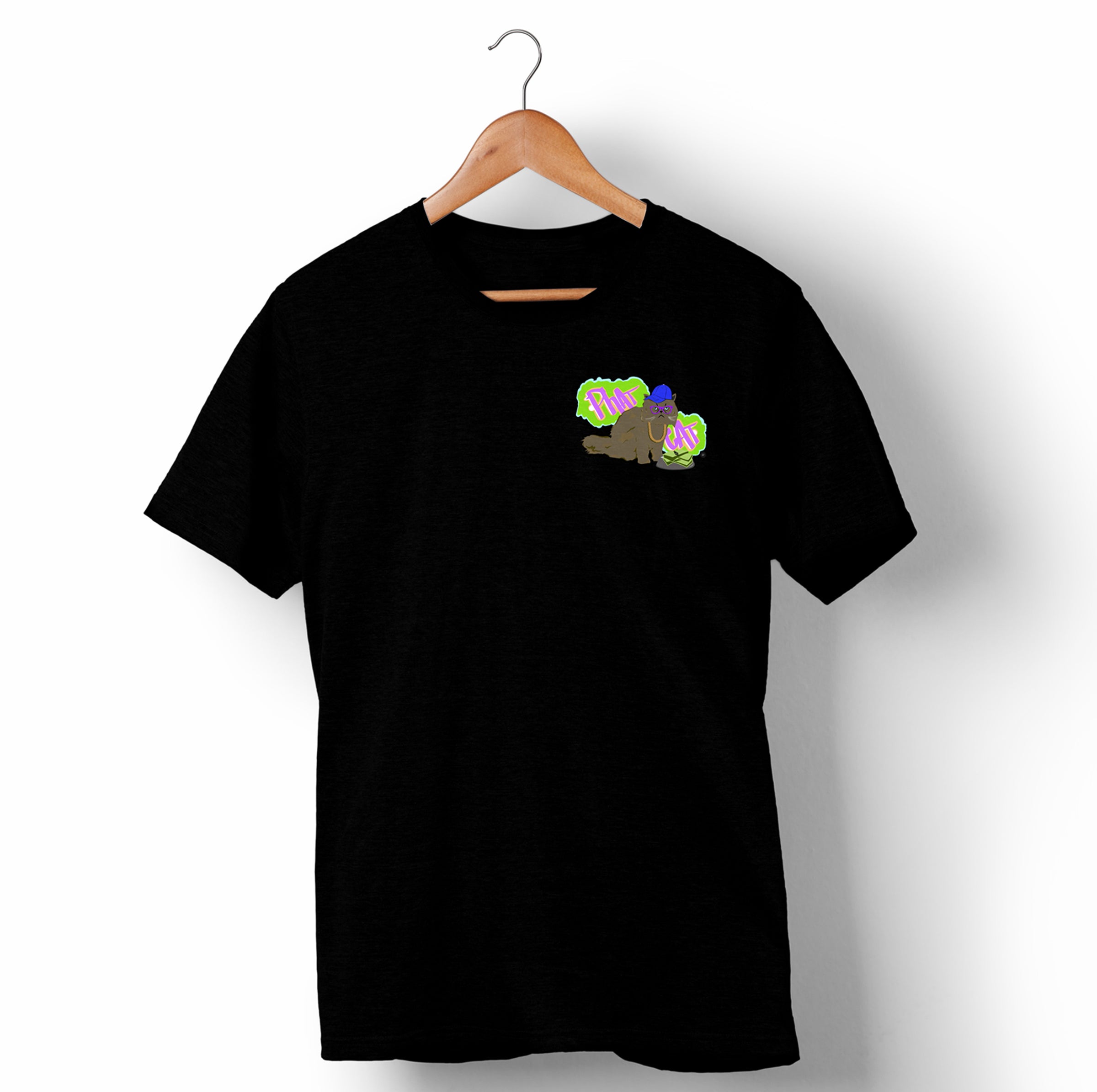 Phat Cat Pocket | Black Shirt