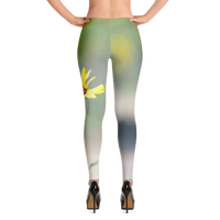 Yellow Flower Leggings for Women