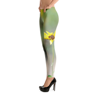 Yellow Flower Leggings for Women