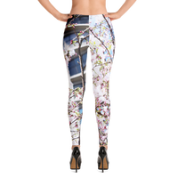 White Flower Leggings for Women by Suzy Demeter