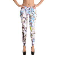 White Flower Leggings for Women by Suzy Demeter