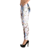 White Flower Leggings for Women by Suzy Demeter