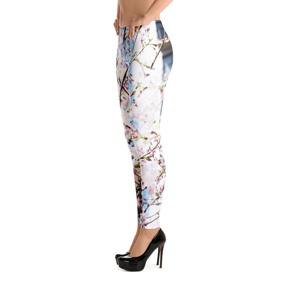 White Flower Leggings for Women by Suzy Demeter