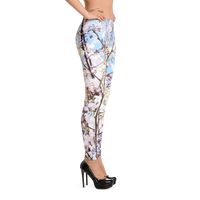 White Flower Leggings for Women by Suzy Demeter